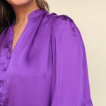 Amethyst Smocked Cuff Top - Elle Maxine