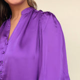 Amethyst Smocked Cuff Top - Elle Maxine