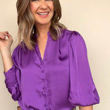 Amethyst Smocked Cuff Top - Elle Maxine