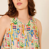 Amey Pleated Multi - Color Top - Elle Maxine