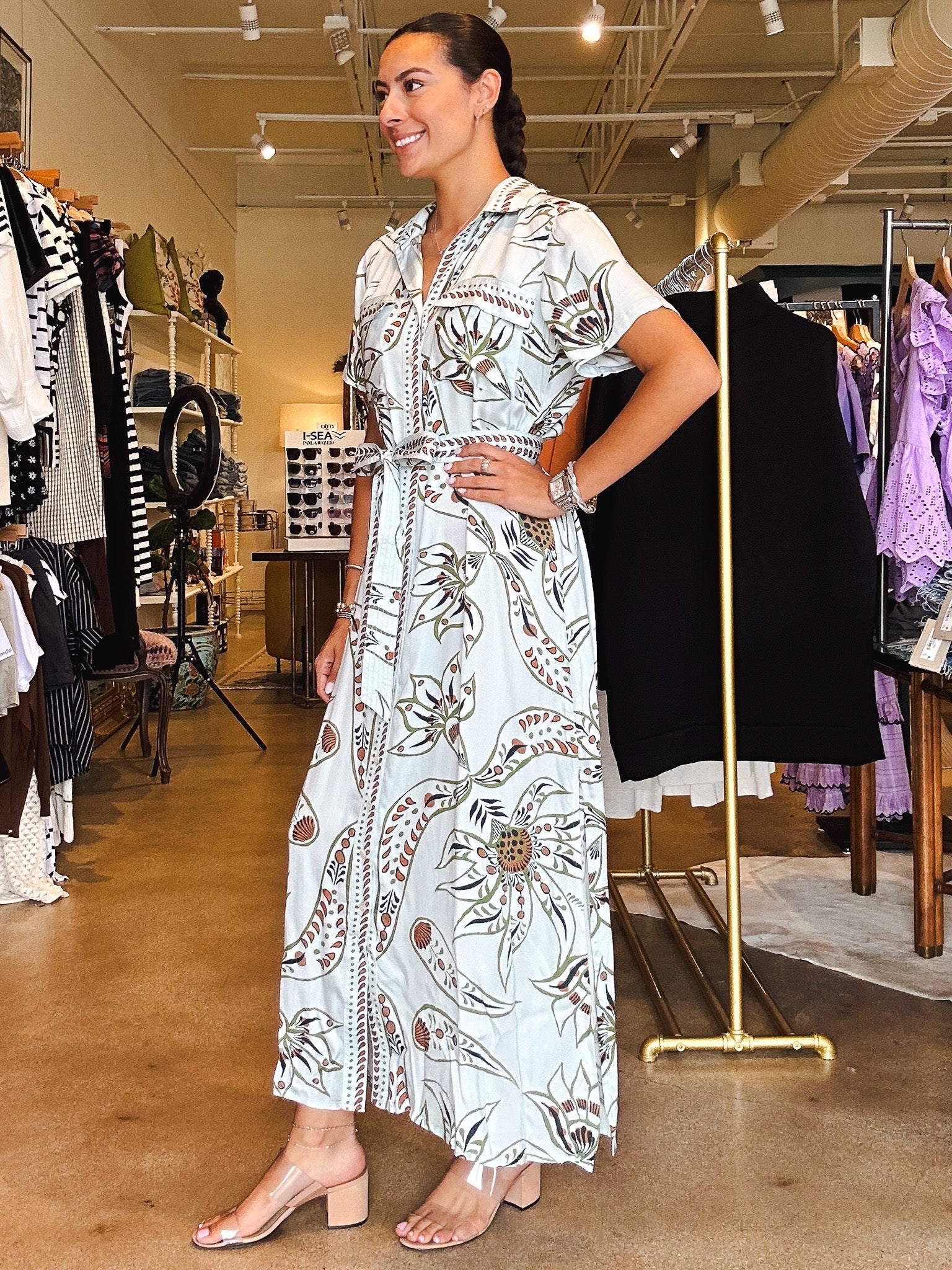Amira Shirtdress - Diya Powder - Elle Maxine