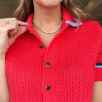 Amy Pointelle Stitched Polo Cardigan - Elle Maxine