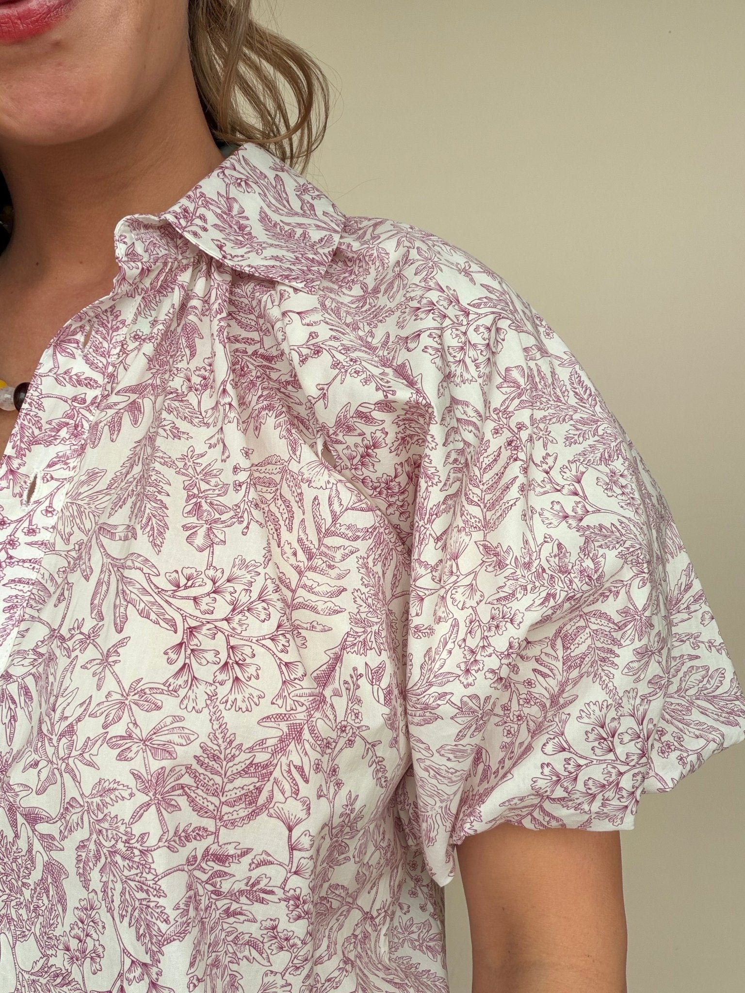 Anise Bubble Sleeve Top - Elle Maxine