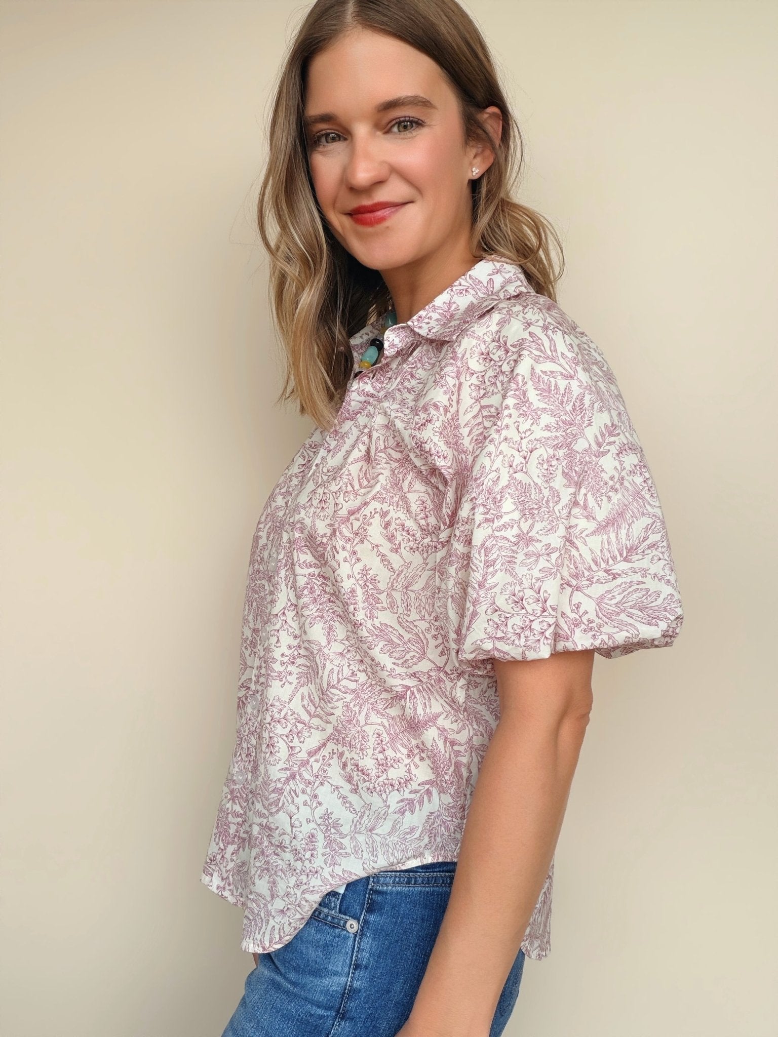 Anise Bubble Sleeve Top - Elle Maxine