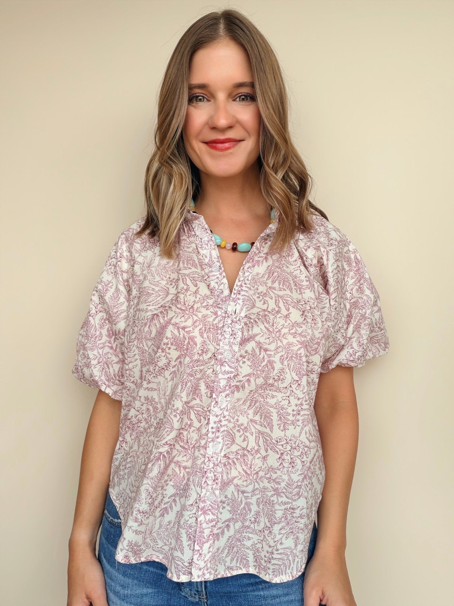 Anise Bubble Sleeve Top - Elle Maxine