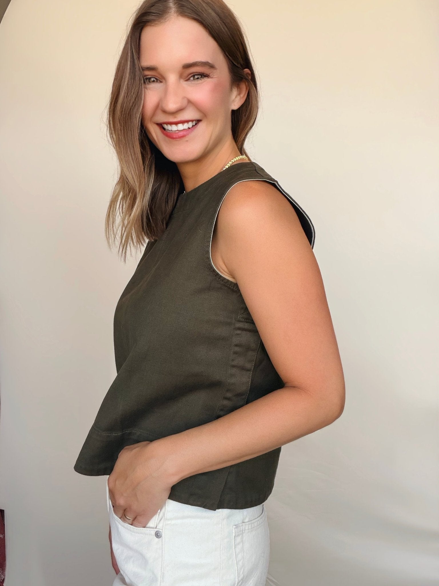 Anna Denim Shell Top - Elle Maxine