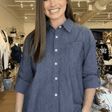 Annalise Pinstripe Button Down Top - Elle Maxine