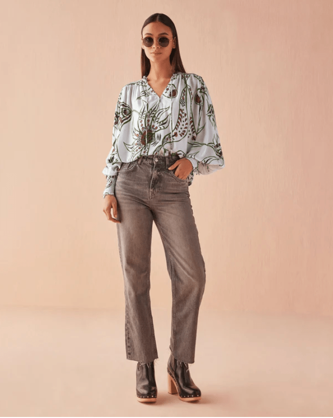 Anouk Blouse - Valetta Mist - Elle Maxine