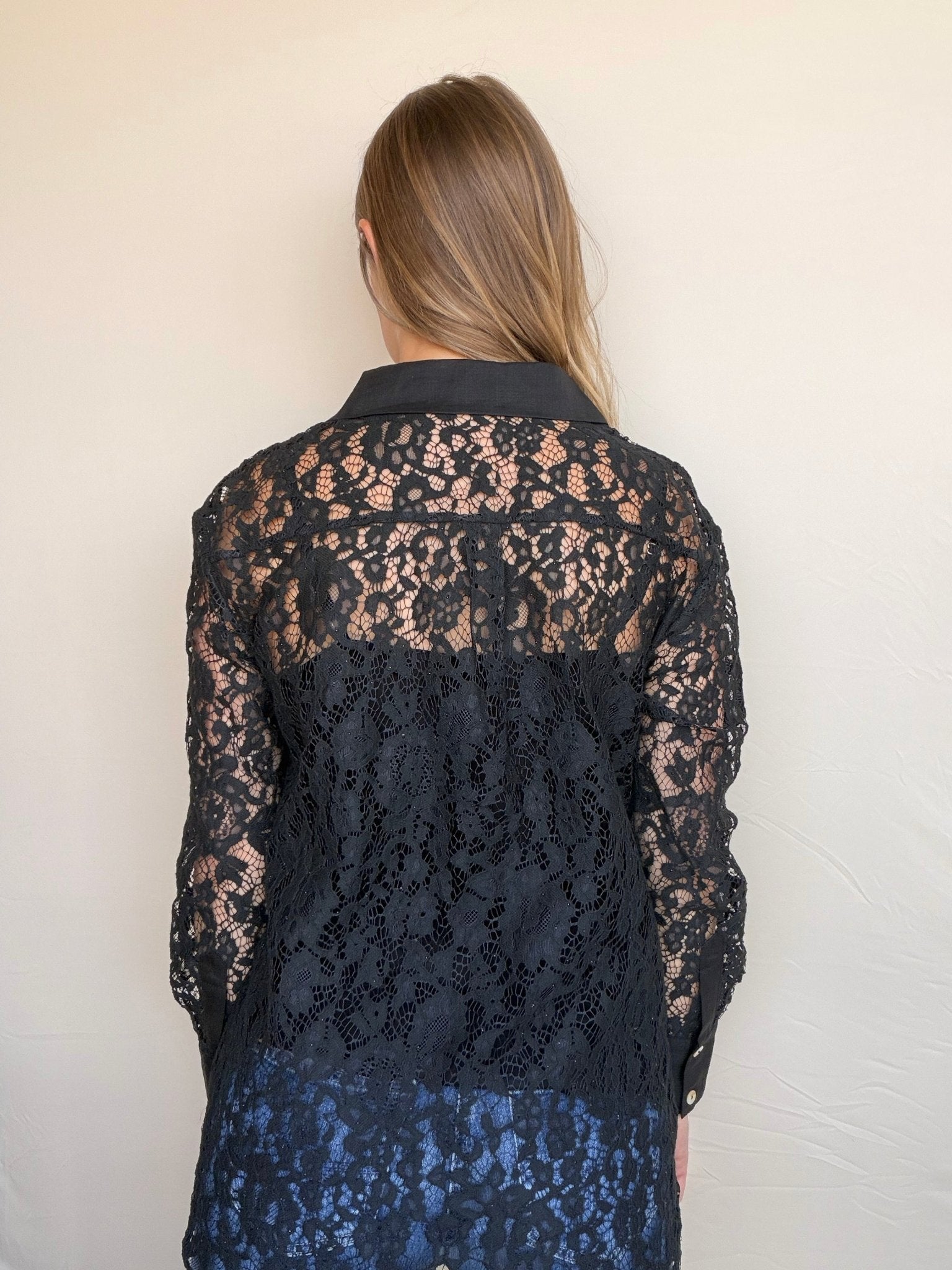 Anthea Lace Button Down Blouse - Elle Maxine