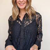 Anthea Lace Button Down Blouse - Elle Maxine