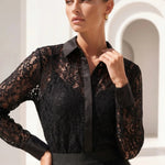 Anthea Lace Button Down Blouse - Elle Maxine