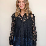 Anthea Lace Button Down Blouse - Elle Maxine