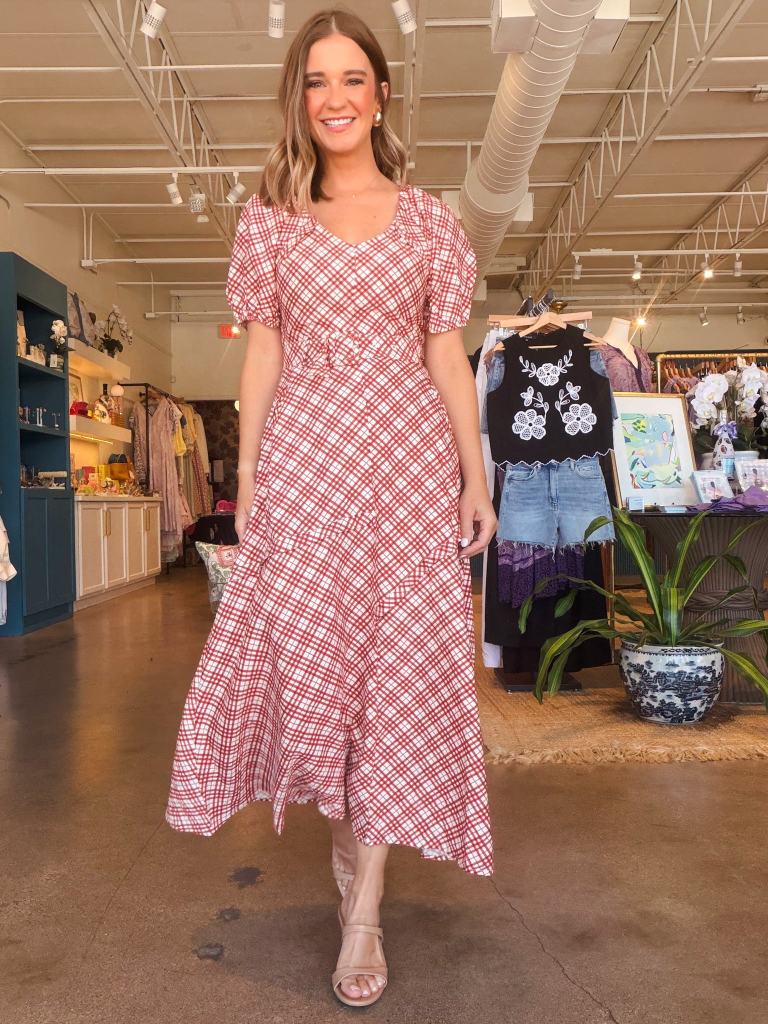 Ari Plaid Maxi Dress - Elle Maxine
