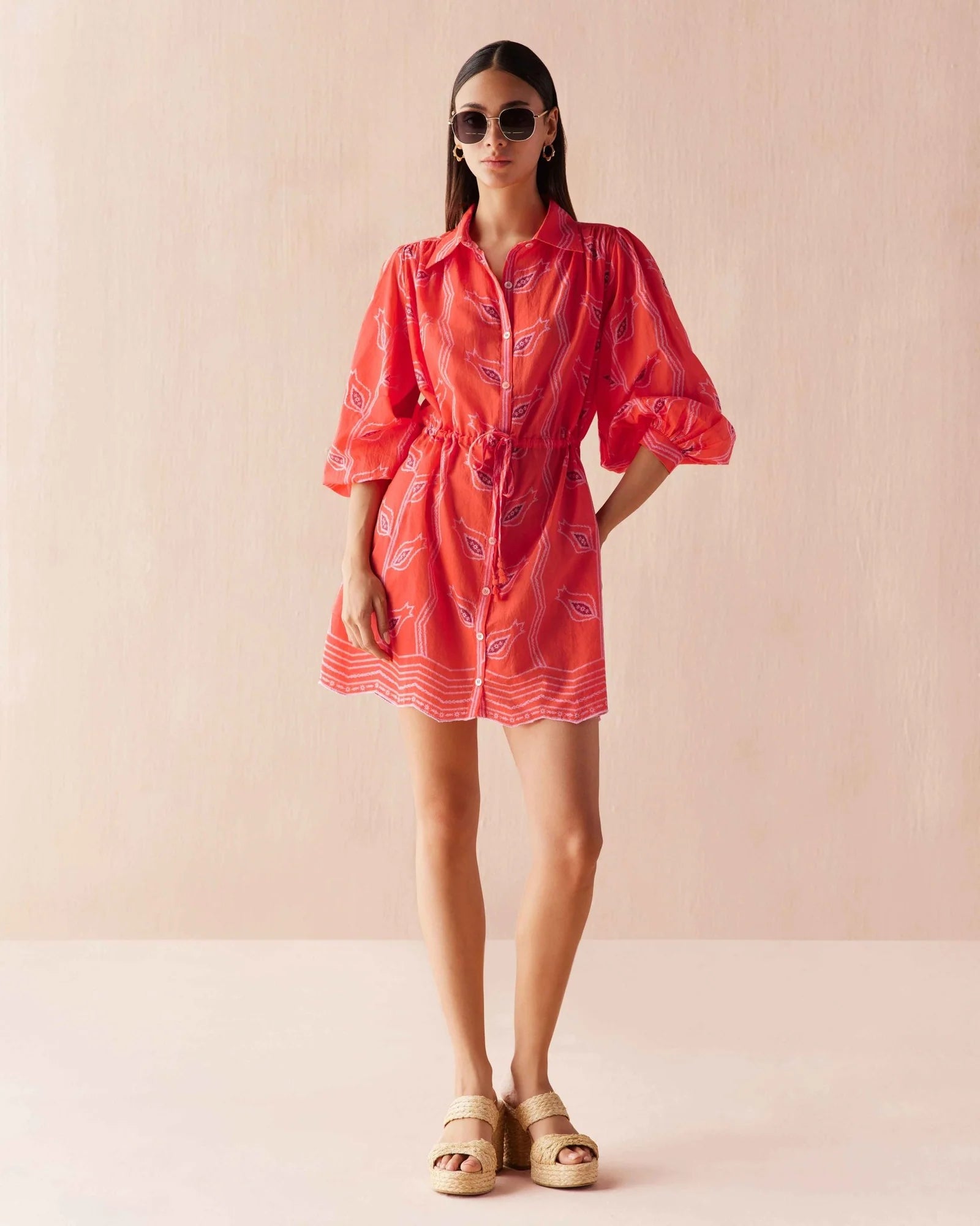 Aria Mini Dress - Papaya - Elle Maxine