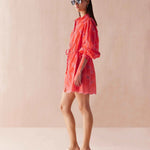 Aria Mini Dress - Papaya - Elle Maxine