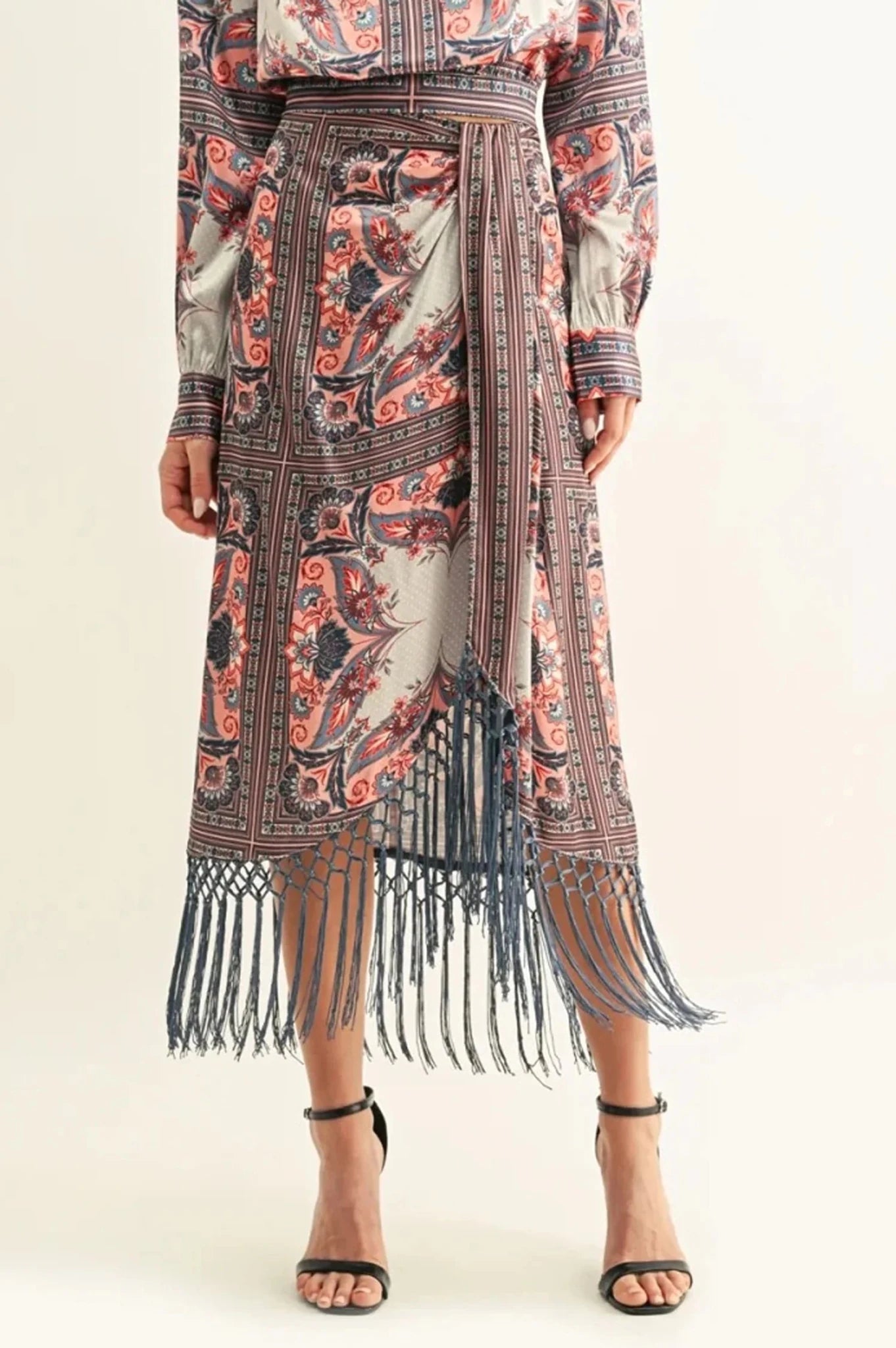 Aries Fringe Hem Midi Skirt - Elle Maxine