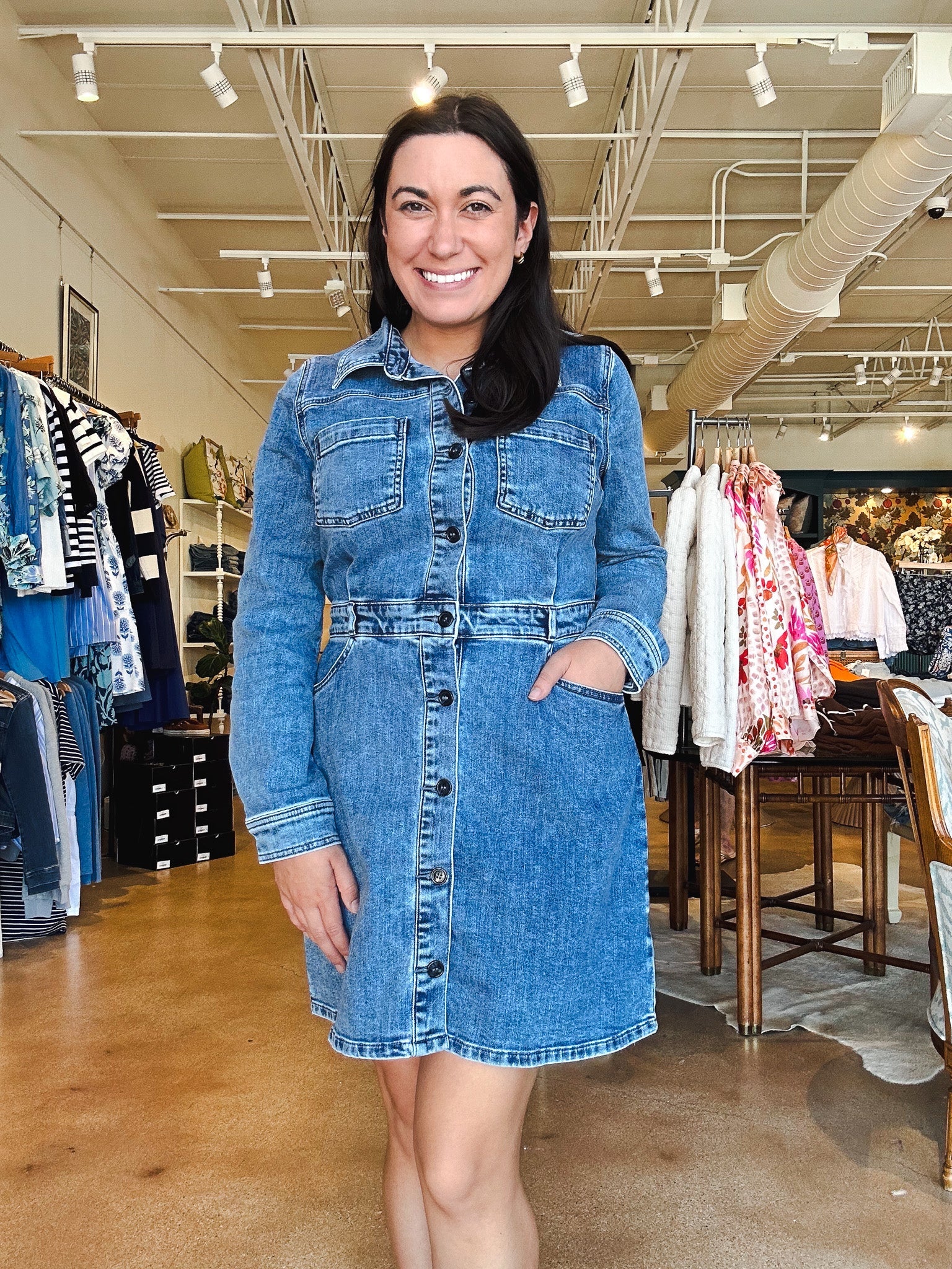 Arlington Denim Dress - Elle Maxine