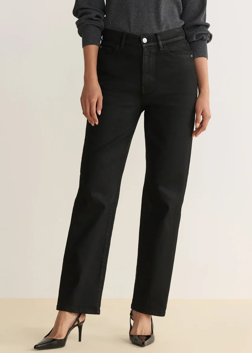 ASE Coated Straight Leg - Noir - Elle Maxine