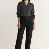 ASE Coated Straight Leg - Noir - Elle Maxine