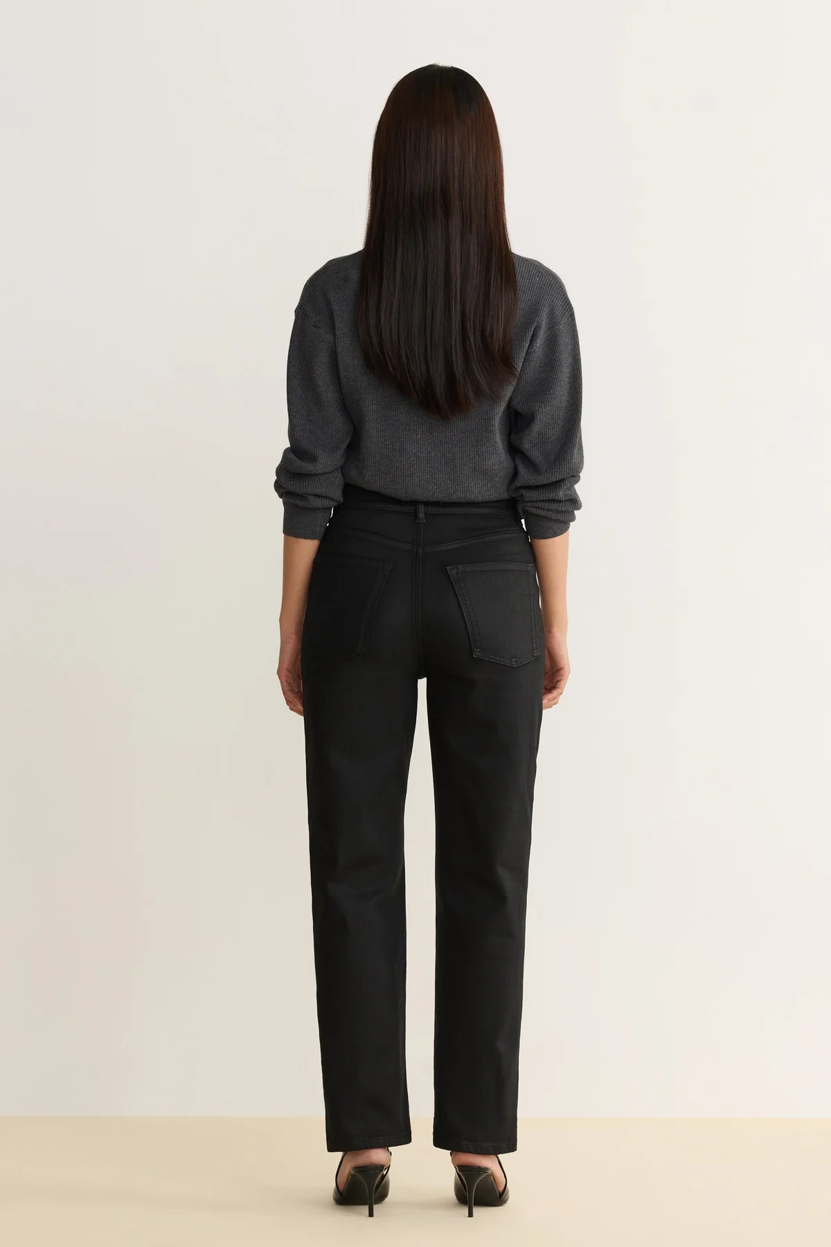 ASE Coated Straight Leg - Noir - Elle Maxine