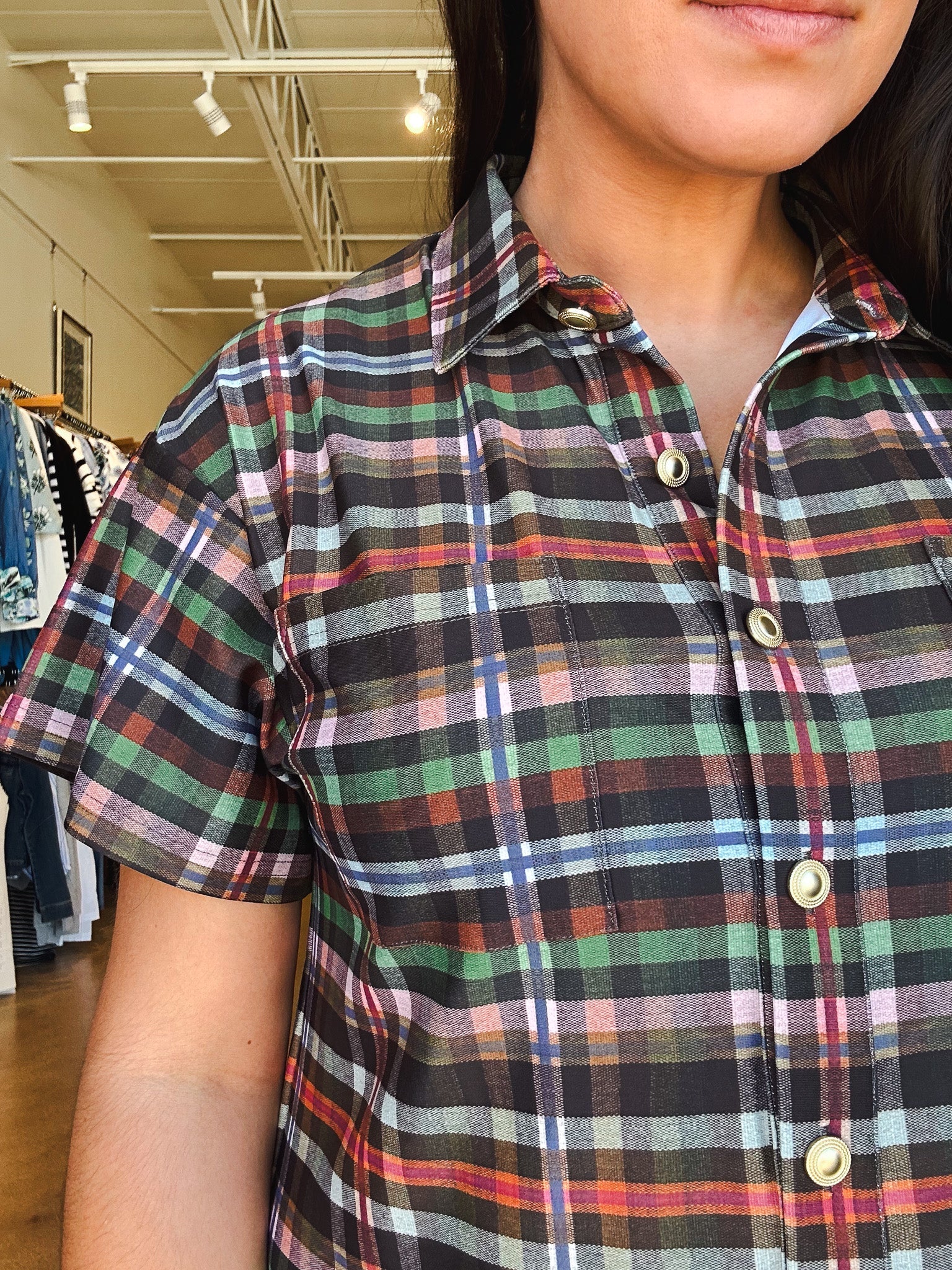 Aspen Collared Dress - Stockholm Plaid - Elle Maxine