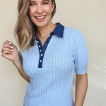 Astor Denim Mix Sweater - Elle Maxine