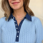 Astor Denim Mix Sweater - Elle Maxine