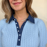 Astor Denim Mix Sweater - Elle Maxine