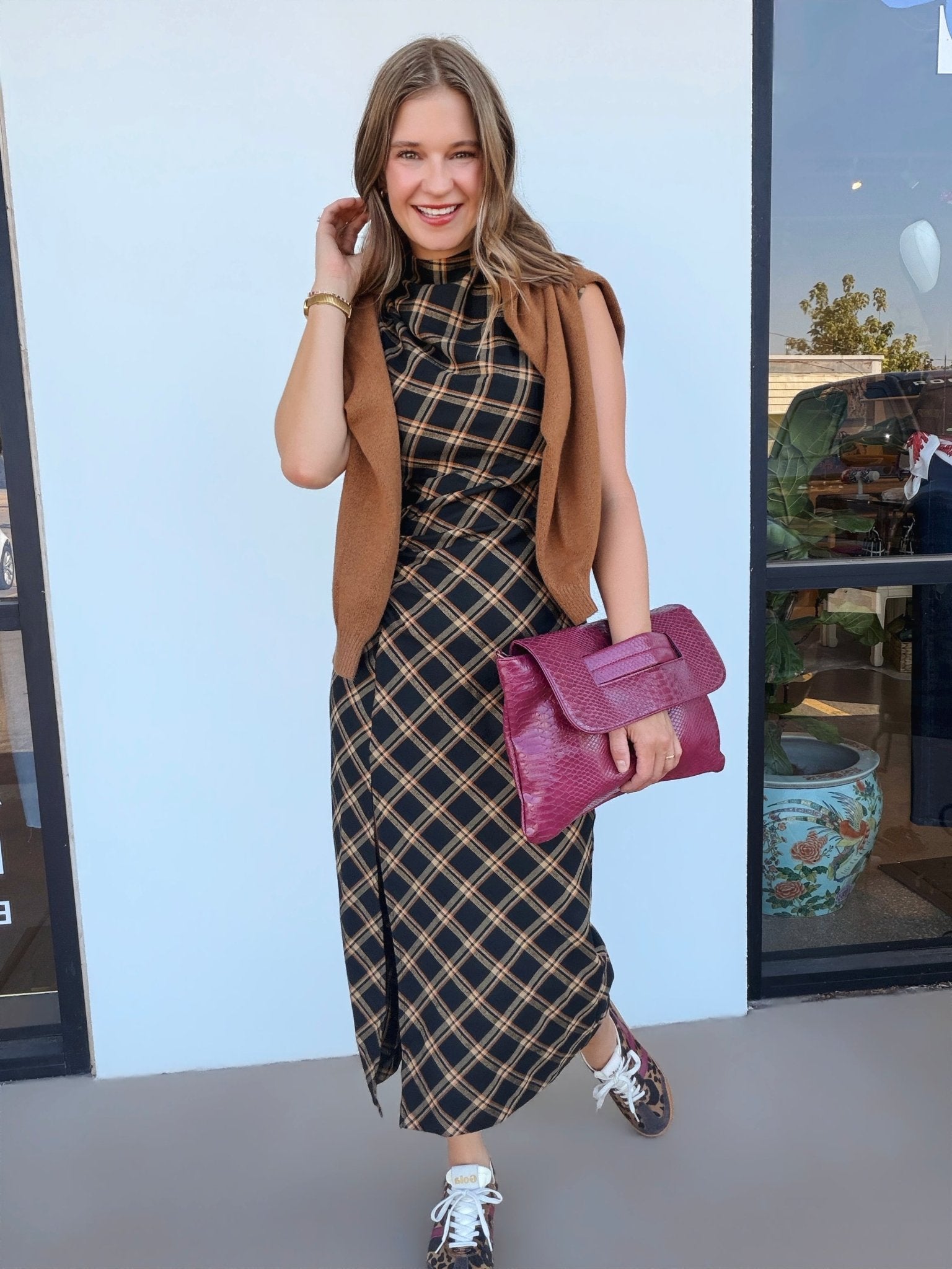 Autumn Edit Cowl Neck Dress - Elle Maxine