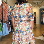 Autumn Flora Puff Sleeve Dress - Elle Maxine