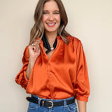 Autumn Satin Blouse - Elle Maxine