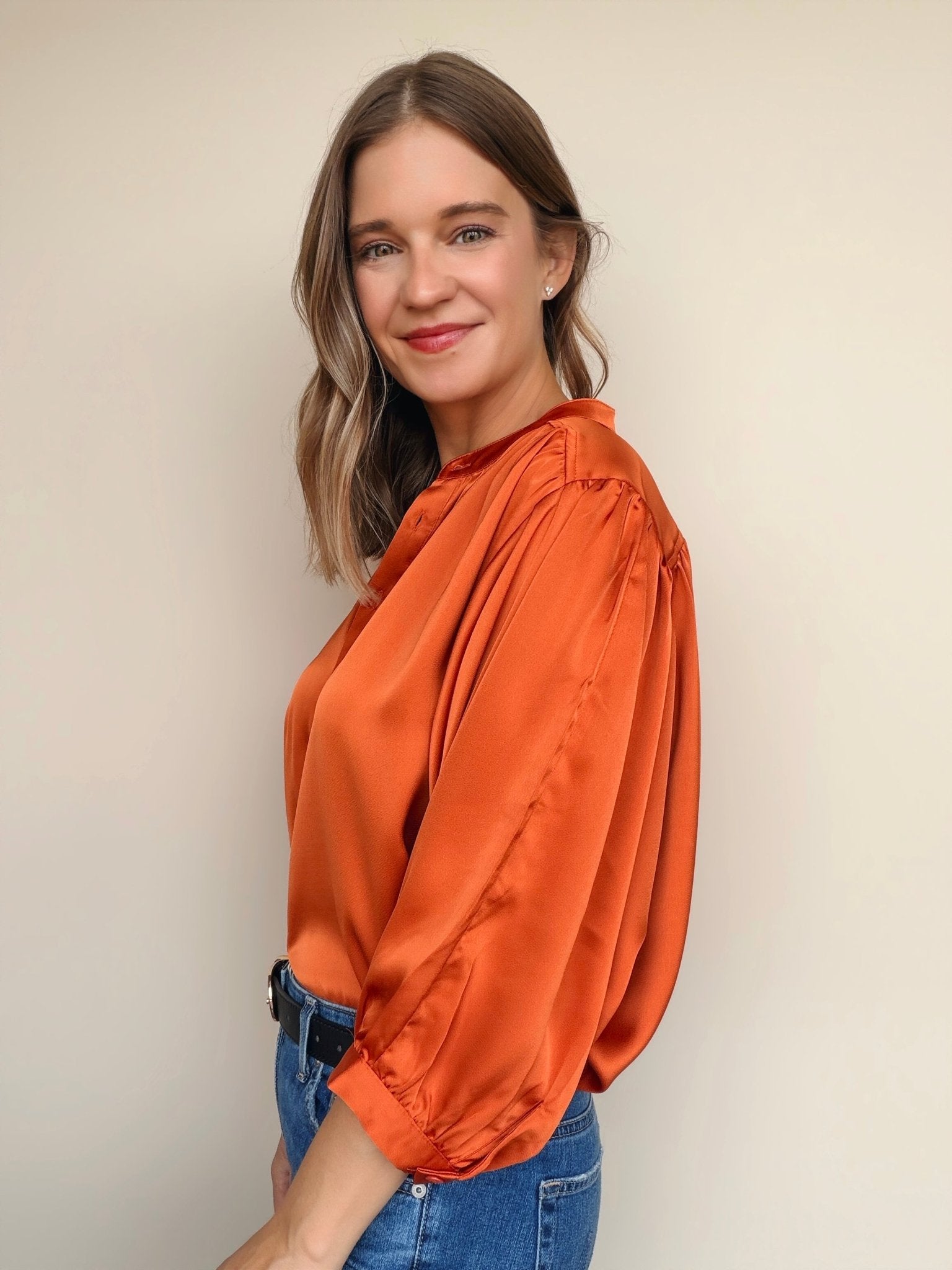 Autumn Satin Blouse - Elle Maxine