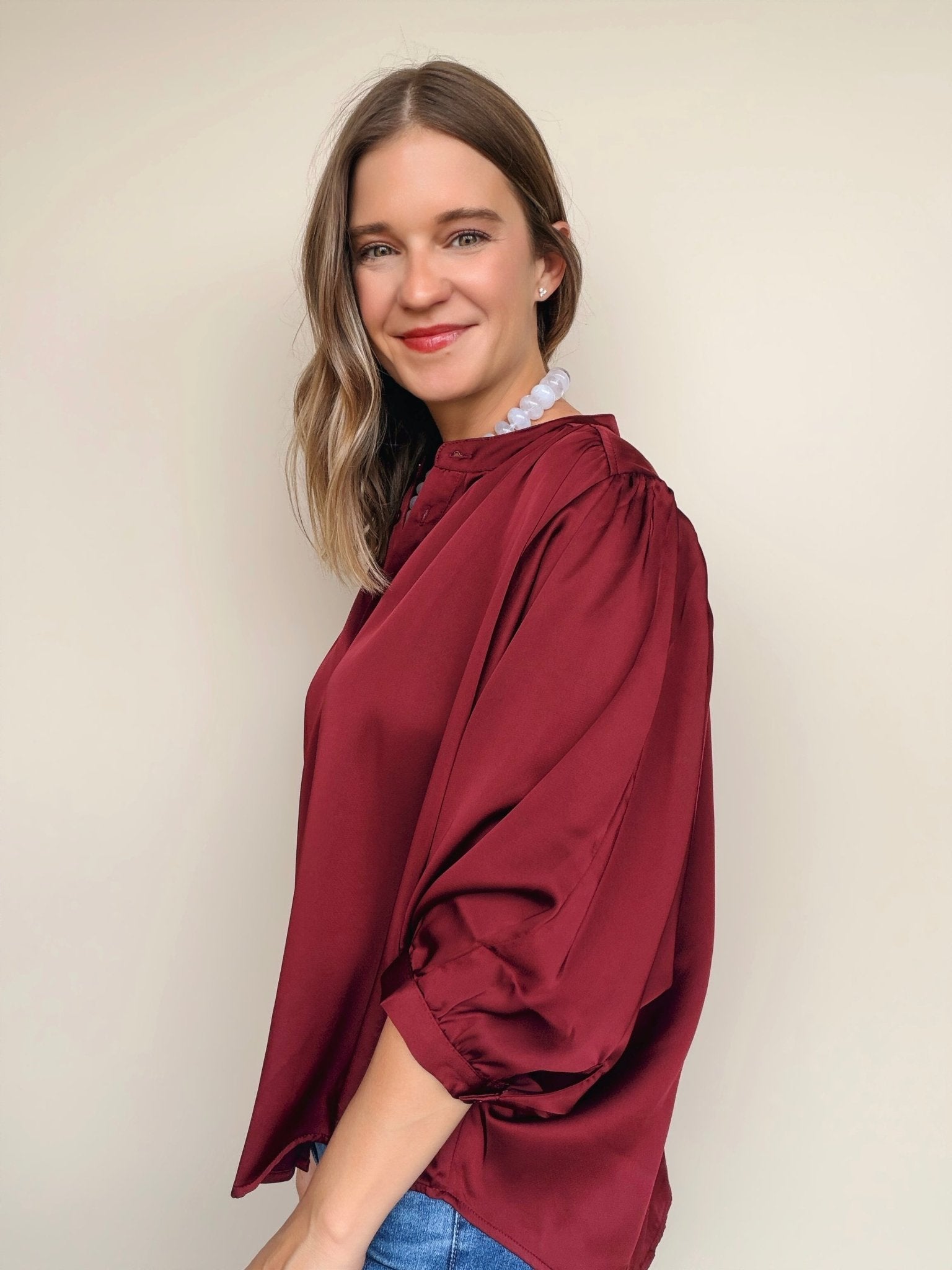 Autumn Satin Blouse - Elle Maxine