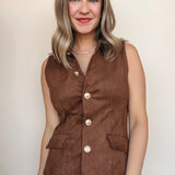 Autumn Suede Vest - Elle Maxine