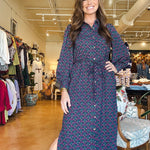 Ava Button Down Midi Dress - Elle Maxine