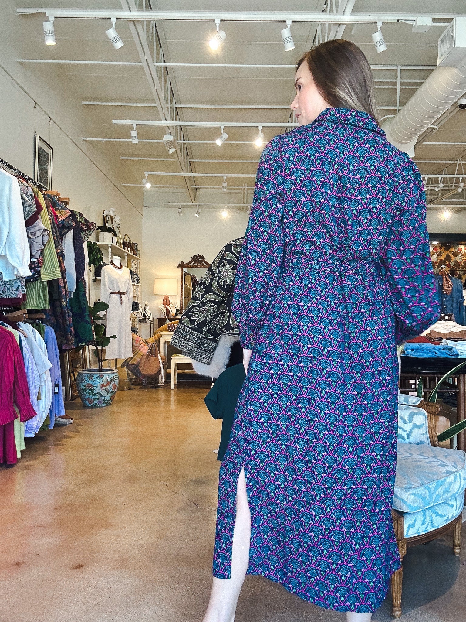 Ava Button Down Midi Dress - Elle Maxine