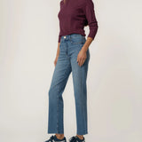 Avery High Rise Straight Leg Raw Hem - Elle Maxine