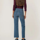 Avery High Rise Straight Leg Raw Hem - Elle Maxine