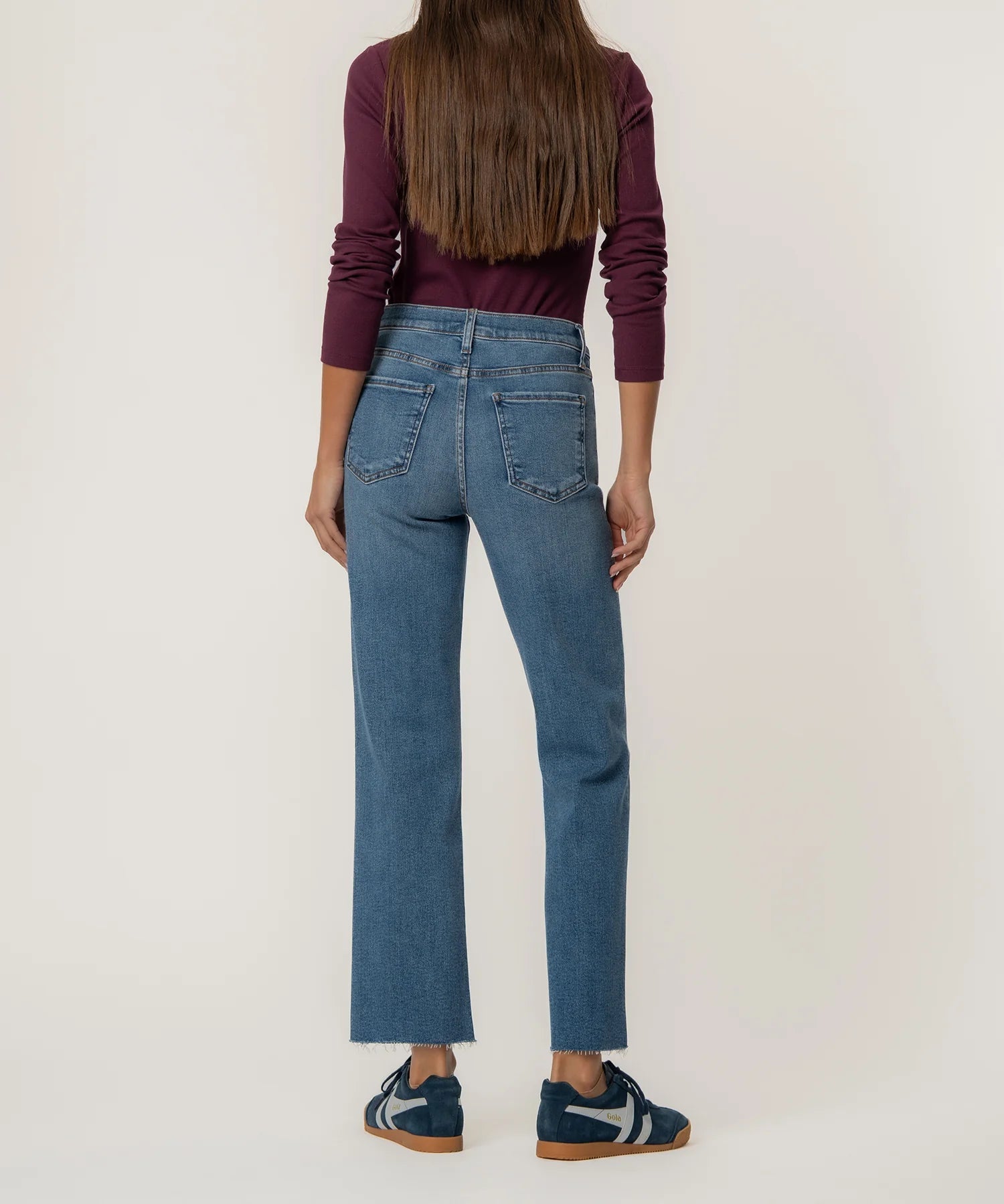 Avery High Rise Straight Leg Raw Hem - Elle Maxine