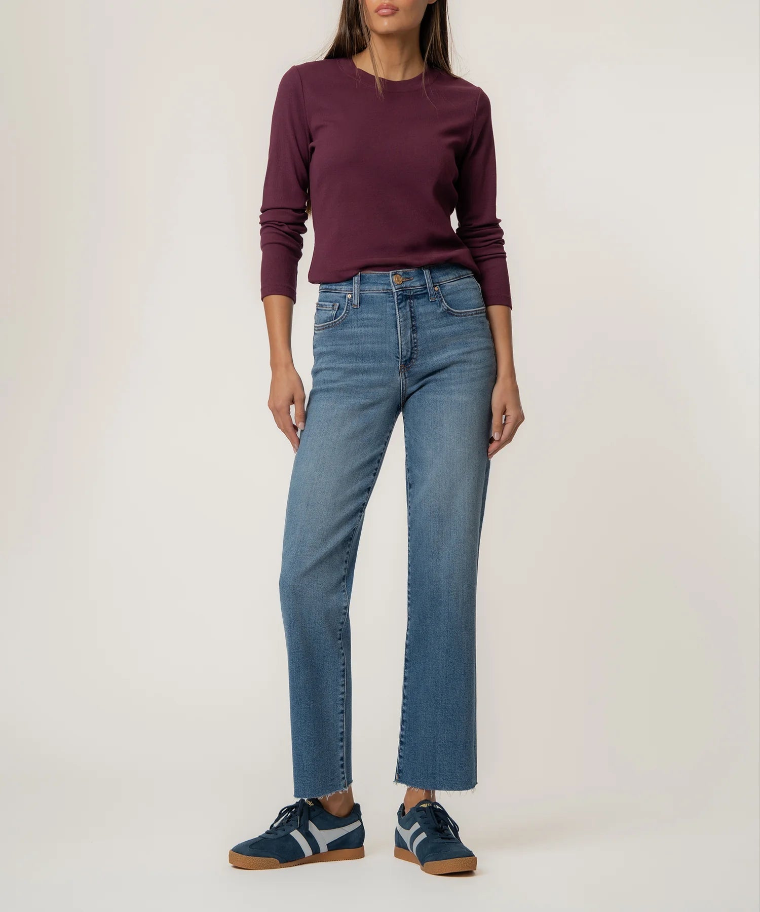 Avery High Rise Straight Leg Raw Hem - Elle Maxine