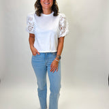 Avi Lace Sleeve Top - Elle Maxine