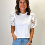 Avi Lace Sleeve Top - Elle Maxine