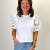 Avi Lace Sleeve Top - Elle Maxine