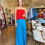 Ayala Linen Pant - Blue Jasper - Elle Maxine