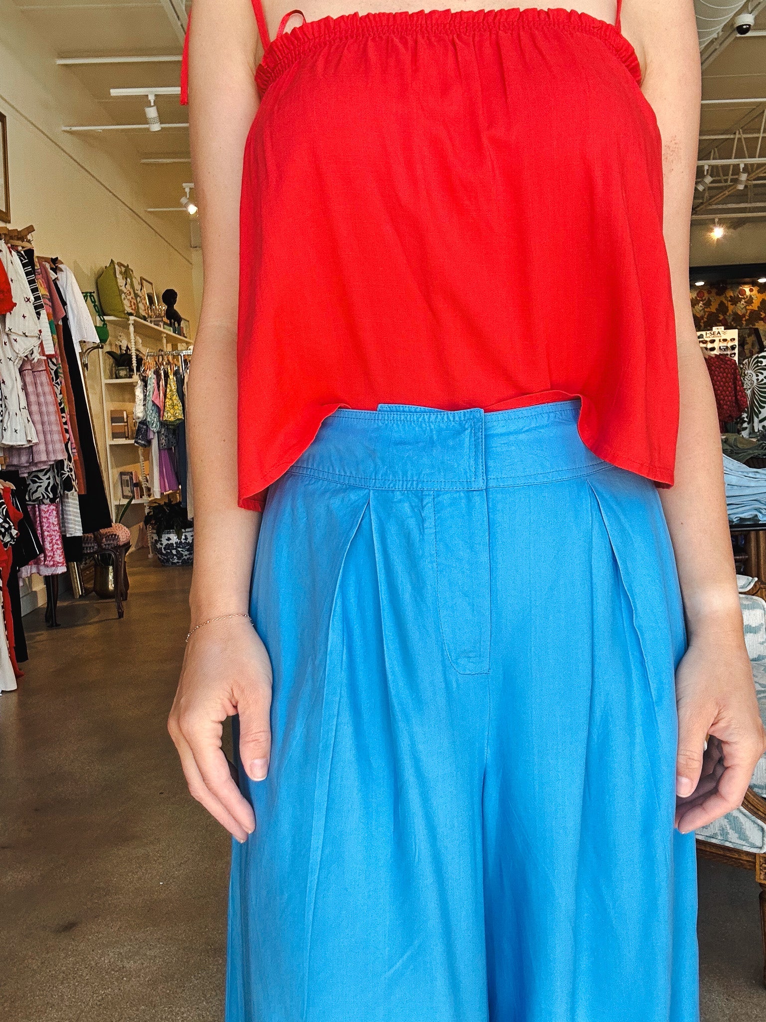 Ayala Linen Pant - Blue Jasper - Elle Maxine