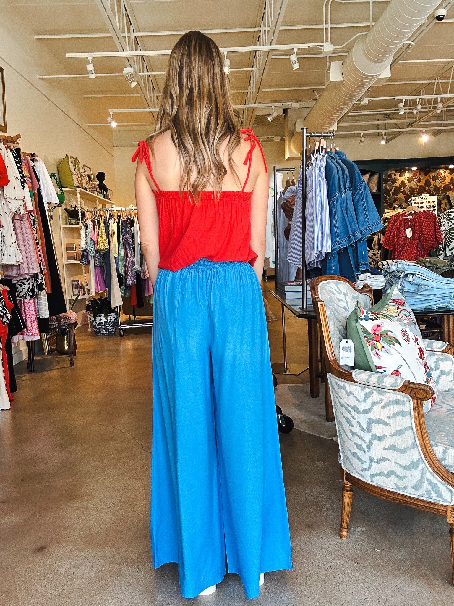 Ayala Linen Pant - Blue Jasper - Elle Maxine