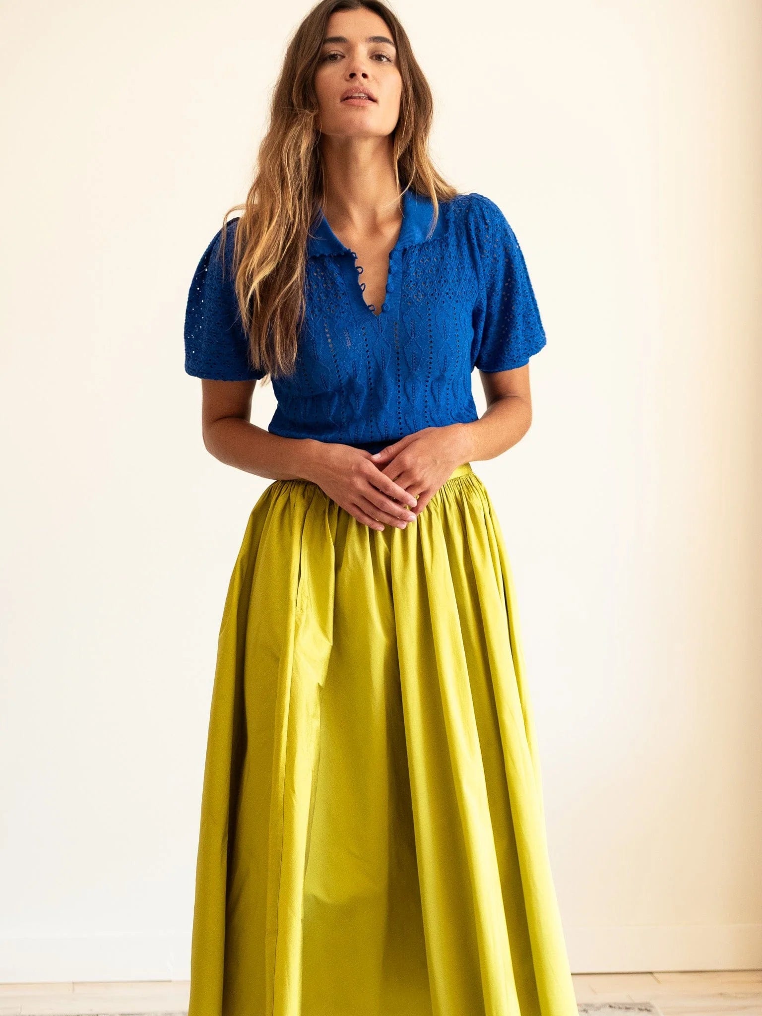 Ayla Skirt - Chartreuse - Elle Maxine