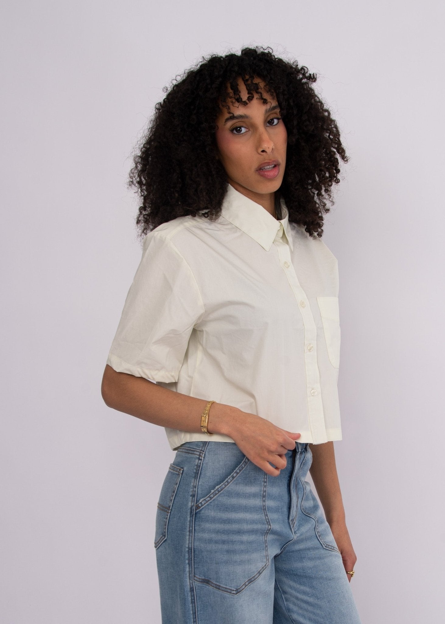 Azalia Poplin Top - Yellow - Elle Maxine