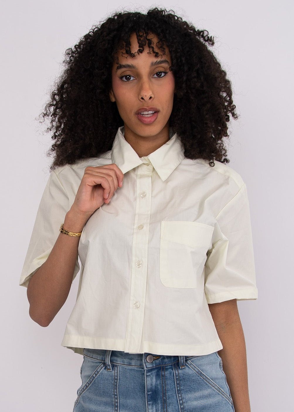 Azalia Poplin Top - Yellow - Elle Maxine