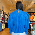 Azure Embroidered Blouse - Elle Maxine